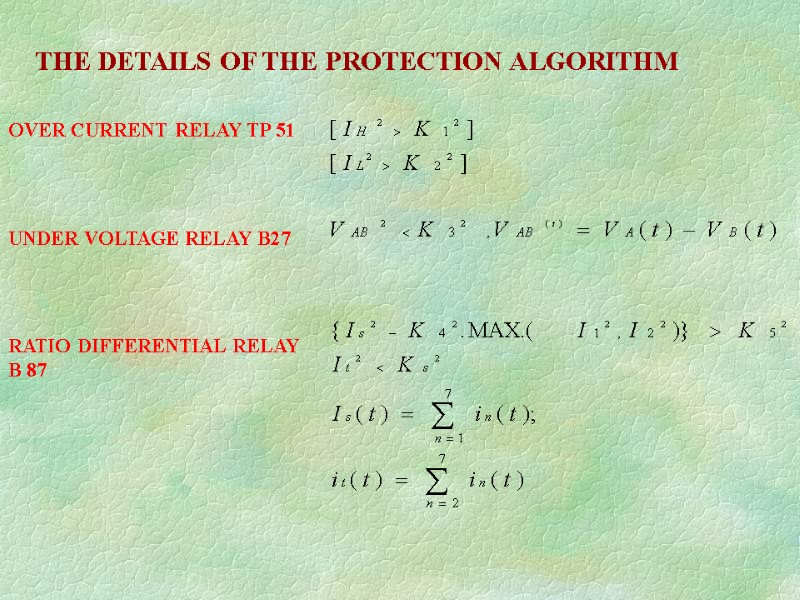 THE DETAILS OF THE PROTECTION ALGORITHM OVER CURRENT RELAY TP 51   UNDER